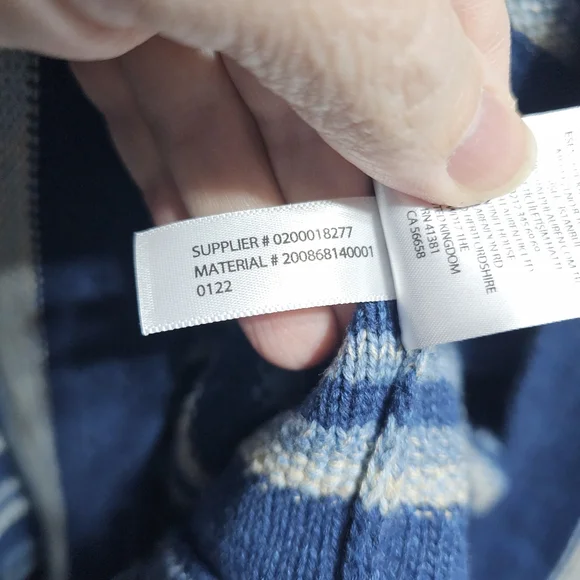 Ralph Lauren LRL Black Label Blue Striped Cotton Fringed Cardigan Size S/M. - Picture 14 of 15